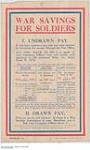 War Savings for Soldiers. Undrawn and Drawn Pay 1914-1918