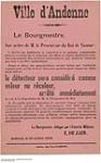 Ville D'Andenne, le Détenteur Sera Considéré Comme Voleur ou Receleur Arrèté Immédiatement, 10 Octobre 1914 1914