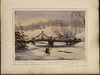 Old wooden bridge over the Thames River at Delaware 15 February 1843