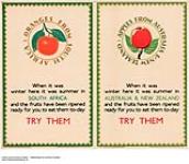Oranges from South Africa, Apples from Australia & New Zealand, - Try Them 1926-1934.