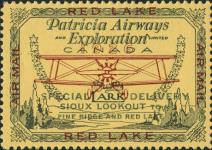 Patricia Airways and Exploration Limited [philatelic record] 1 July 1926.