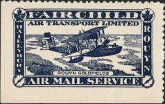 Fairchild Air Transport Limited, Rouyn goldfields [philatelic record] 20 October 1926.