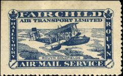 Fairchild Air Transport Limited, Rouyn goldfields [philatelic record] 19 October 1926.