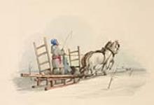 Sledge on the ice road near Montréal 1847-1850.