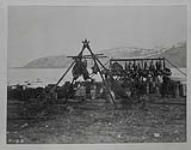 Game stand at Fort Conger, Bellot I. and Discovery Harbour in background Aug. 1881