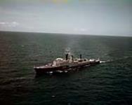 Canadian Naval Task Force off Virgin Islands, Destroyer HMCS ALGONQUIN and other Canadian warships in formation April, 1956