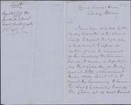 Letter from J[ohn] McKenzie to Colonel Robert Bruce [1849-1854]
