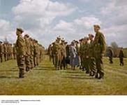Queen Elizabeth inspecting the Toronto Scottish Regiment ca. 1943-1965.