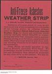 Anti-Freeze Asbestos Weather Strip 1898