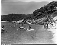 [HMCS Prince Henry and HMCS Prince David, - Troops enjoying some free time on the beach] [ca. 1944].