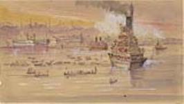 Escort for the Prince of Wales as He Exits St. John Harbour August 7, 1860