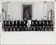 Her Majesty Queen Elizabeth II and her Canadian Ministers at Rideau Hall Ottawa, Ont., 1 July 1967.
