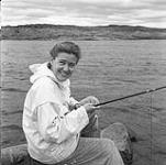 [Barbara Hinds fishing] [between 1956-1960]