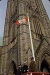 First raising of the new Canadian Flag, Centre Block, Parliament Buildings 15 Feb. 1965