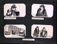 Album page one-hundred-and-ten with photographs of Mrs. White wearing a fox fur collar, Mrs. Wallace wearing a fur collar, and Mrs. Wallace standing with Mrs. White [between 1935 and 1939]