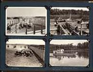 Roundup of young buffalo for shipment to Wood Buffalo Park; Corrals at Waterway showing Clearwater River, 1926; Steamer "Ranger" belonging to the Head of the Buffalo Park Patrol 1925-1926