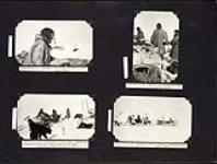 Portrait of Kahingak, preparing to break camp with Pugnuk and Angopkunna packing their gear, and breaking camp at Tikerak, Coronation Gulf 1931