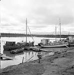 [Boats on the waterfront, Aklavik, Northwest Territories] July, 1956