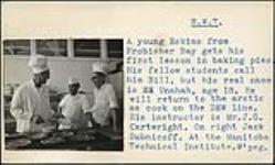 [Unahah (Bill) learns how to bake pies at the Manitoba Technical Institute in Winnipeg, Manitoba] [between 1956-1960]