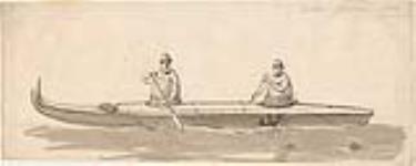 Kayak with two natives of Prince William Sound 1778-1785