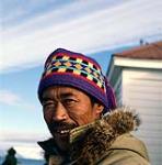 Man wearing knit cap, Pond Inlet 1979.