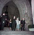 Queen Elizabeth The Queen Mother on the front steps of Parliament Hill 11 November 1954