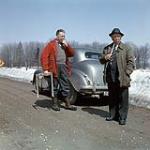 A.Y. Jackson and Dr. Maurice Haycock on an early spring outing south of Ottawa  1960.
