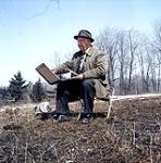 A.Y. Jackson on an early spring outing south of Ottawa 1960.