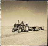 Heavy equipment working on the construction of the Trans-Canada highway, AB 1954.