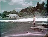 At the Falls at Bala, Ont, in the Muskoka Lakes district. July 1950.