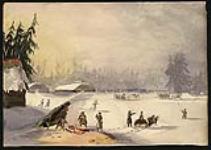 Winter Scene with Men Warming Themselves at a Fire 1837