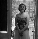 Woman in Nice Dress in Doorway, H.B.C. Trail, British Columbia July 1, 1955