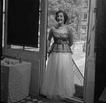 Woman in Nice Dress in Doorway, H.B.C. Trail, British Columbia July 1, 1955