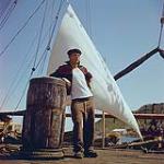 A Portuguese fisherman standing on the dock. Newfoundland. [Pêcheur portugais debout sur le quai. Terre-Neuve] 1961