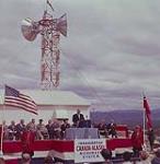 The Inauguration of the Canada-Alaska microwave system at Whitehorse, Y.T., during Prime Minister John G. Diefender's tour of the north, July 21, 1961.   21 juillet 1961.