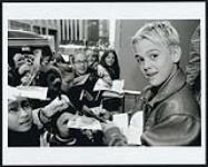 Aaron Carter signs autographs and takes pictures with hundreds of fans outside the studios of Kiss 92. Aaron was in town for the YAA's (YTV Achievement Awards) 1997
