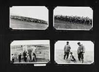 [Troupeau de rennes dans une l'aire d'été, un groupe d'éleveurs dans un corral à côté des enclos, et deux éleveurs posant avec des chiens, probablement la baie Kidluit, à l'île Richards, T.N.-O.] [June 1941-September 1941].