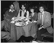 Portrait of Murray Smith from Q-107, Toronto, Gord James from CHUM AM Radio, Lynn Ward from Stage West Productions, and Ross Howey from CFGM. Likely Toronto [entre 1977-1980].