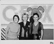 Andy Summers of recording group The Police with Ellie O'Day (CFOX radio) and Louise Lavoie (A&M Vancouver). The band met with media during a two-night engagement at Vancouver's Gardens. A&M Publicity. Vancouver February, 1980