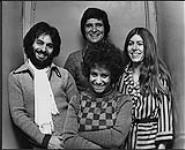 L to R: Chuck Azzarello (CHUM-FM), Jim Van Horne (CHUM-FM), Alex Sharpstone (CFTR) with Janis Ian [between 1975-1976].