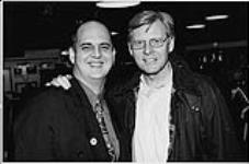 Cam Carpenter with Paul Alofs at the Oh What A Feeling launch party (Hardrock Skydome) [ca 1996].