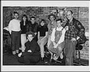 Group portrait of the band BR5-49 with Jill Snell from BMG [ca. 2000].