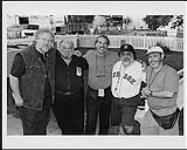 Portrait of (L to R) Randy Bachman, Bernie Finkelstein (True North), Marty Kramer (Bachman Headquarters), David Bluestein (Frontline Talent), and Brian Stutz (Frontline Talent) prior to Bachman's August 25 appearance at the CNE in Toronto 1996