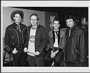 Portrait of (Left to Right) Chuck Mead (BR5-49), Moe Berg (The Pursuit of Happiness), Smilin' Jay McDowell (BR5-49), Paul Meyers (Musician / journalist) [between 1990-1996].