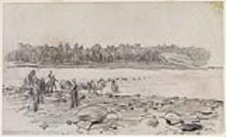 The North West Mounted Police horses crossing the South Saskatchewan River, August 25, 1881 25 August 1881