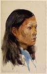 From Buffalo Bill's Show. [Portrait of an Unidentified First Nations Woman] 1887