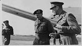 General Sir Bernard Montgomery (left) and H.M. King George VI visiting Allied troops 15 Oct. 1944