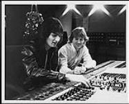 Rick Santers in the studio with his producer, Rik Emmett of Triumph [ca 1984].