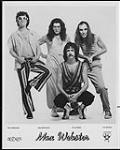 Photo de presse de Max Webster. De gauche à droite : Terry Watkinson, Gary McCracken, David Myles, Kim Mitchell. Anthem Records/SRO Management [between 1977-1980].