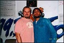 Ben Harper with Afternoon Drive host, Jeff O'Neil, at Radio Station 99.3 The FOX [ca. 2000].